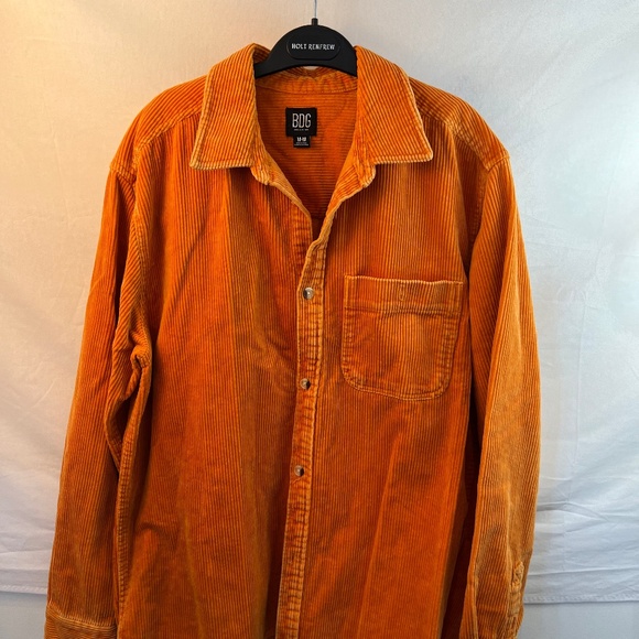 Urban Outfitters BDG - Men's Oversized Retro Corduroy Button Up Shirt - Orange M - Picture 8 of 8